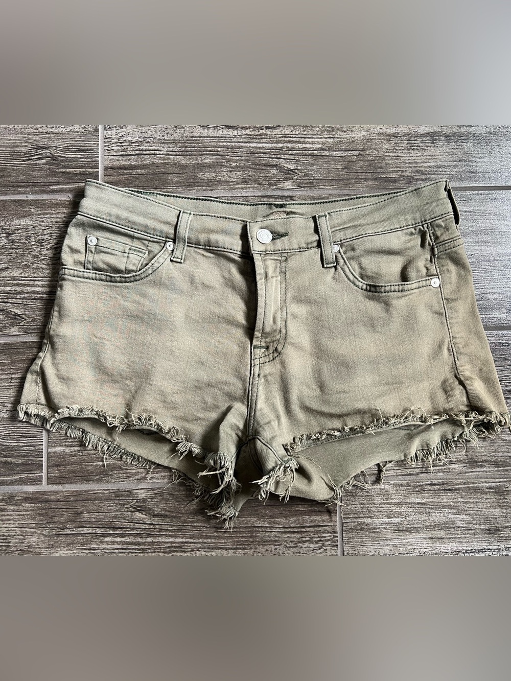 7 For All Mankind Green Shorts
